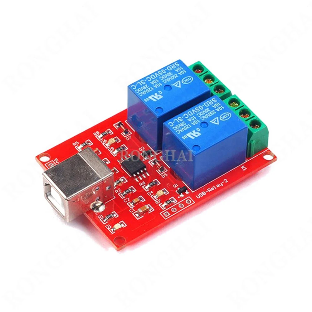 2 Channel 5V 12V 24V USB Relay Control Switch Programmable Computer Control Module DC 5V 12V 24V 2 Channel USB Relay Module