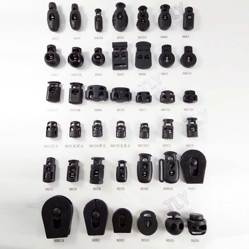 Manufacturer Single Hole 2 Holes Custom Silver Adjustable Plastic Rope Cord Stopper Cord Lock for Bag/shoes