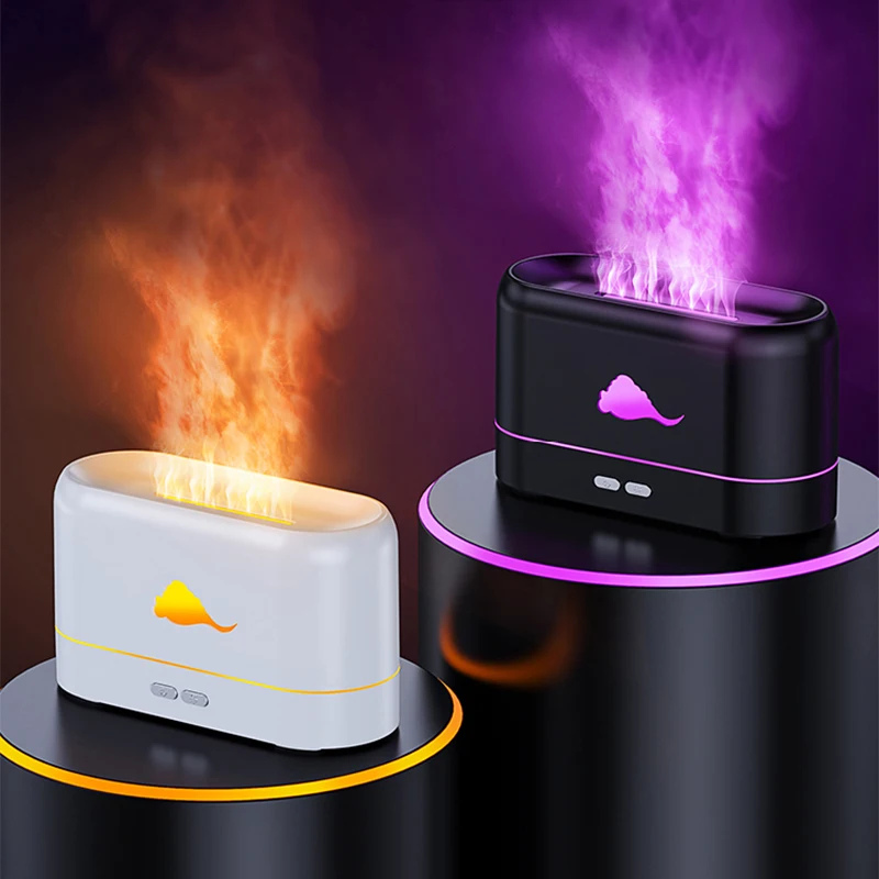 Amazon Hot Sale Home Desktop USB-C Essential Oil Ultrasonic Cool Mist 3D Flame Aroma Diffuser Humidifier
