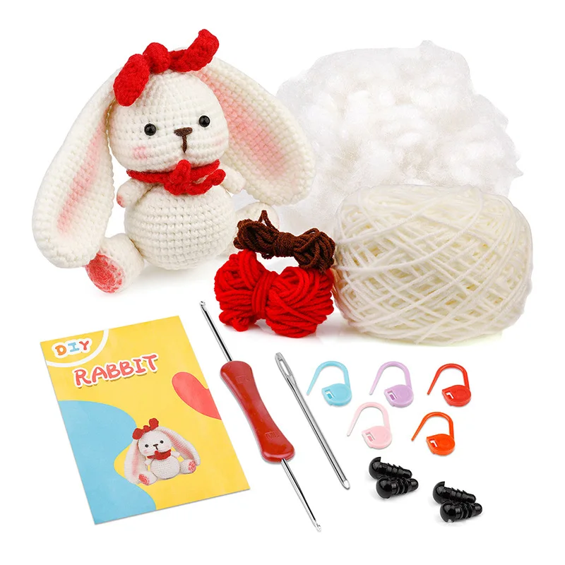 new products 2024 Easy-to-do Customized Animal Yarn Learn To Beginner Diy Mini  Projector Penguin Crochet Kit For Kids