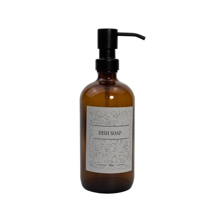 500ml glass liquid soap bottle with dropper pumper lid wholesale