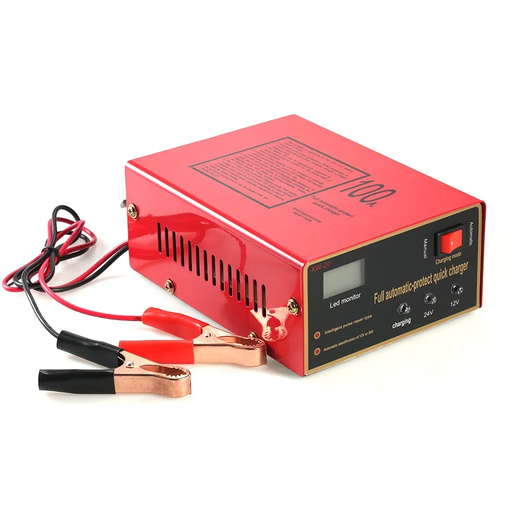 Monfara Factory Direct Sales OEM 12V 24V Battery Charger Portable Smart Automatic Car Battery Charger with LED Power Display