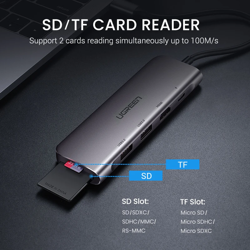 Высококачественный концентратор Ugreen USB C переключатель Type-C на 3 0 совместимый с HDMI конвертер 100 Вт PD зарядное устройство для телефона ноутбука Mac