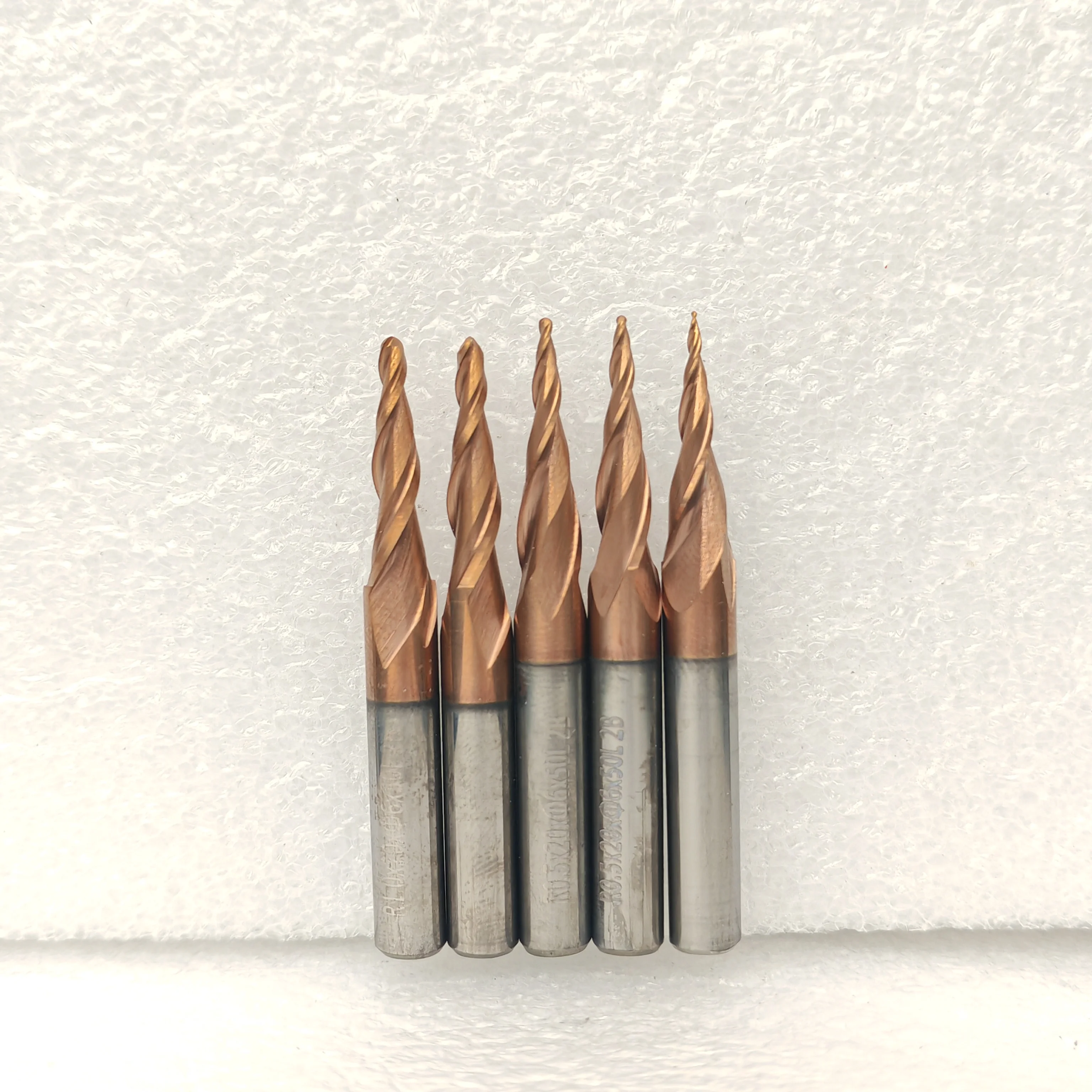 High Quality 1/2 1/4 Shank Tapered Ball Nose End Mill Wood Tools R0.25-R2 TCT carbide Milling cutter router bit Carbide Tungsten