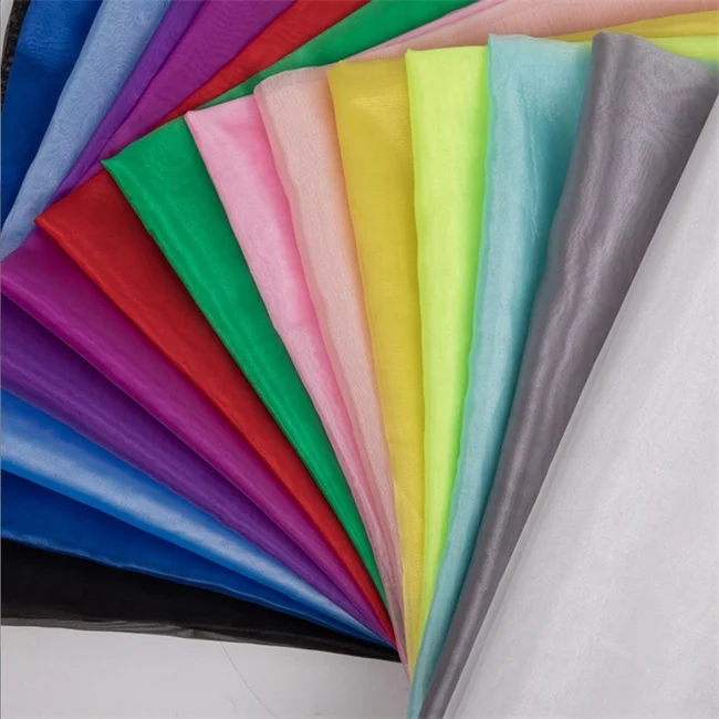 ORGANZA SATIN FABRIC metallic silk chiffon Custom Pure metallic Silk Satin Fabric Silky Chiffon Fabric for dress