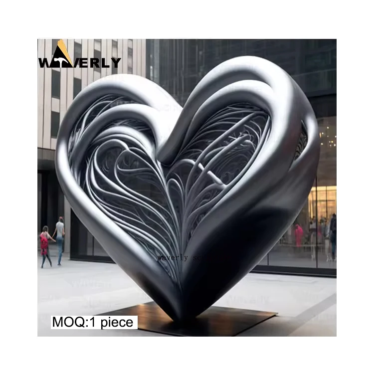 Waverly Statue Customized Modern Outdoor Large  Love Statue Stainless Steel Heart Statue Sculpture For Sale