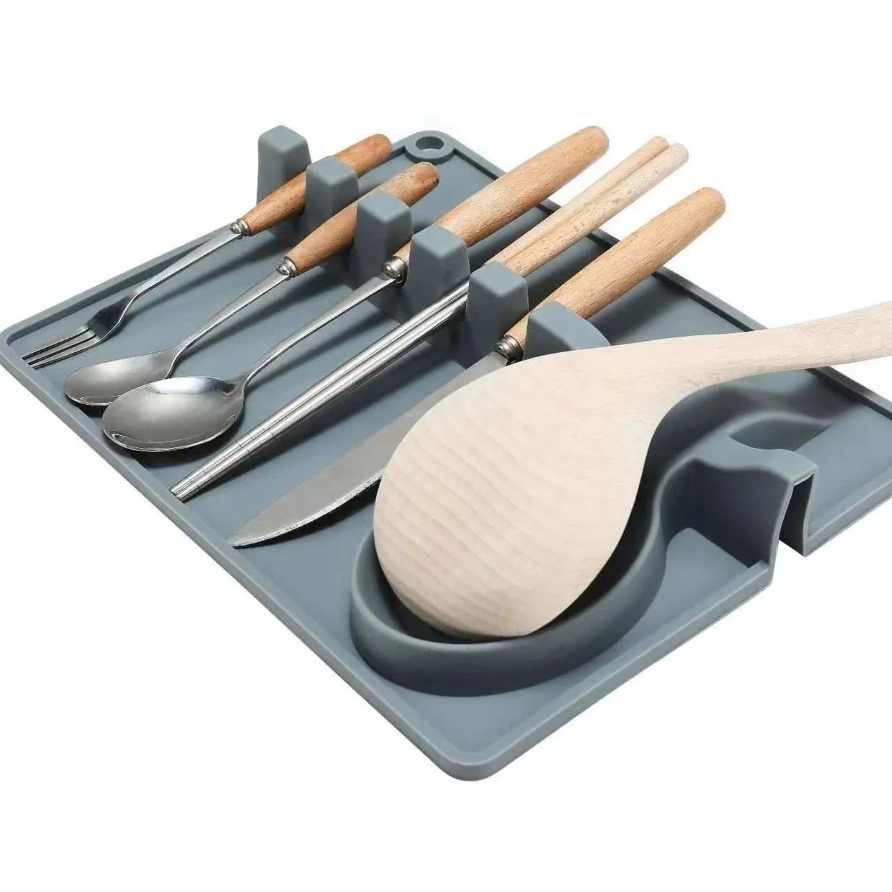 silicone placemat kitchen silicon pad  spoon pad pot mat hot mat  pot lid mat storage  chopstick spoon 2 in 1 function