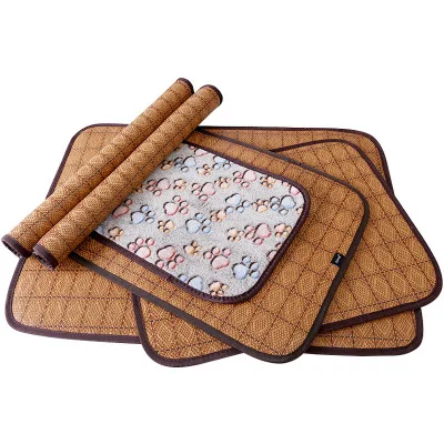 Advocator OEM/ODM Rattan breathable Summer and winter two use washable pet cooling sleeping mat for small dogs and cats