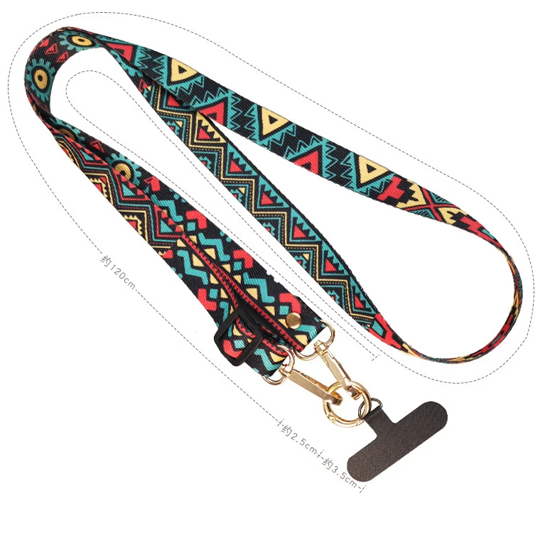 Universal Cell Phone Lanyard Vintage Totem Pattern Adjustable Mobile Phone Lanyard Long Crossbody Shoulder Strap Lanyard