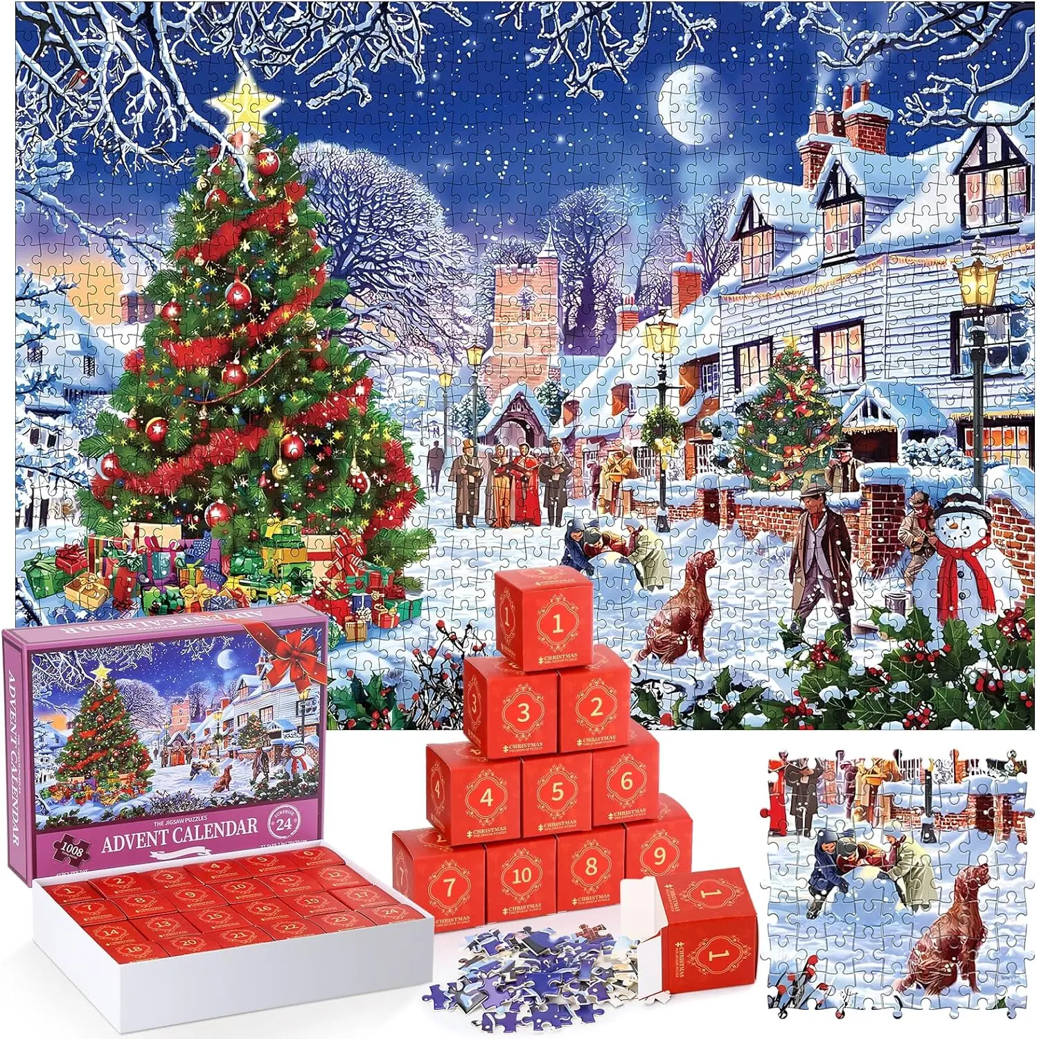 Wholesale Custom Christmas Calendar Jigsaw Puzzles  1000 Pieces For Kids Custom Jigsaw Puzzle 1000 Adult