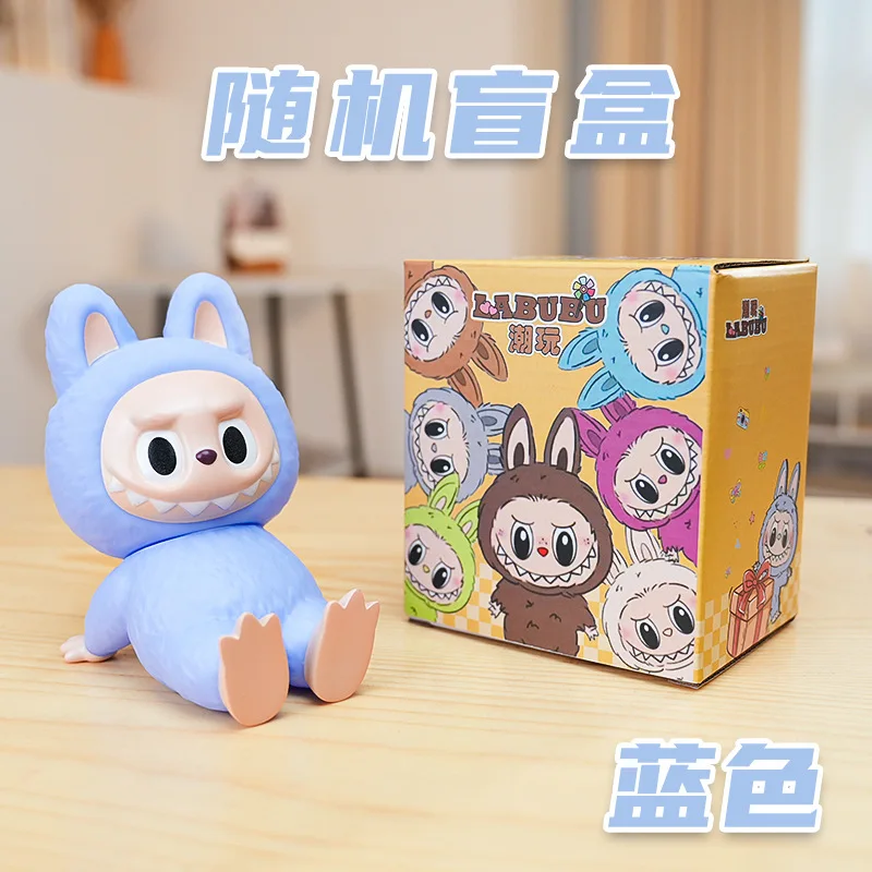 Linda Labubu Mobile Phone Stand Doll Bubble Matt Blind Box Toy Mini Pvc Anime Figure Labubu Keychain Blind Box Dolls