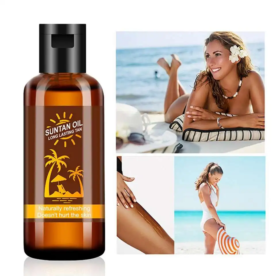 Herbicos Beach Sexy Solarium Suntan Oils Long Lasting Natural Tan Protection Body Bronzer Self-tanning Oil