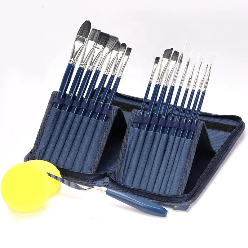 12pcs Adult Art Watercolor Oil Gouache Face Body Craft Miniatures Painting Brushes Acrylic Paint Brushes for Artists