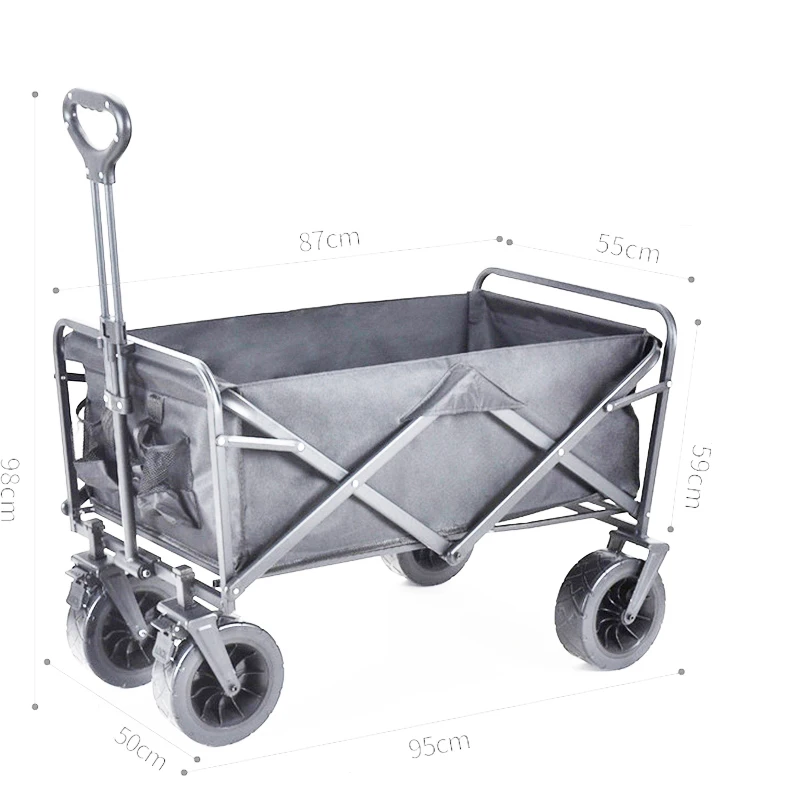 Entai outdoor multipurpose utility camping fishing floding Heavy Duty Folding Beach Trolley Wagon Cart trolley with wheels