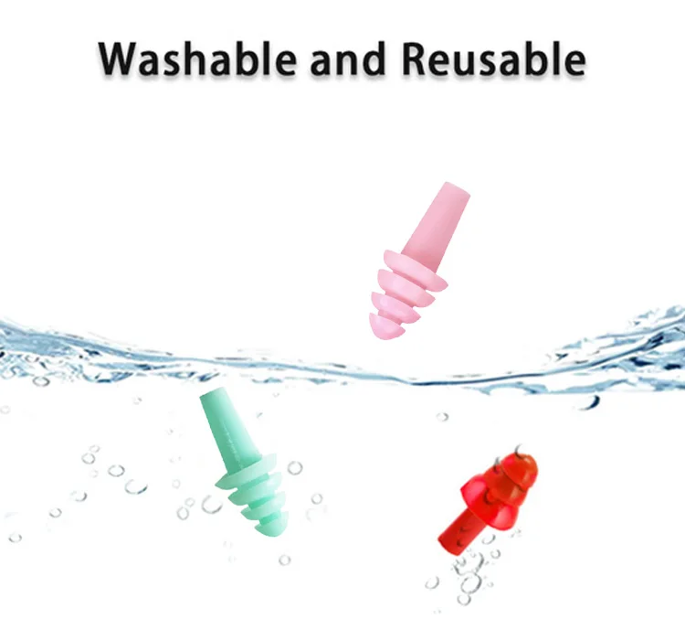 Reusable Silicone Earplug 32db Soft Silicone Ear Plugs with Case and Logo