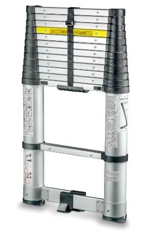 DX-TLA108 Aluminum Telescopic Ladder Soft Close System EN131-6  2.6m 3.2m 3.8m  Adjustable Step Ladder
