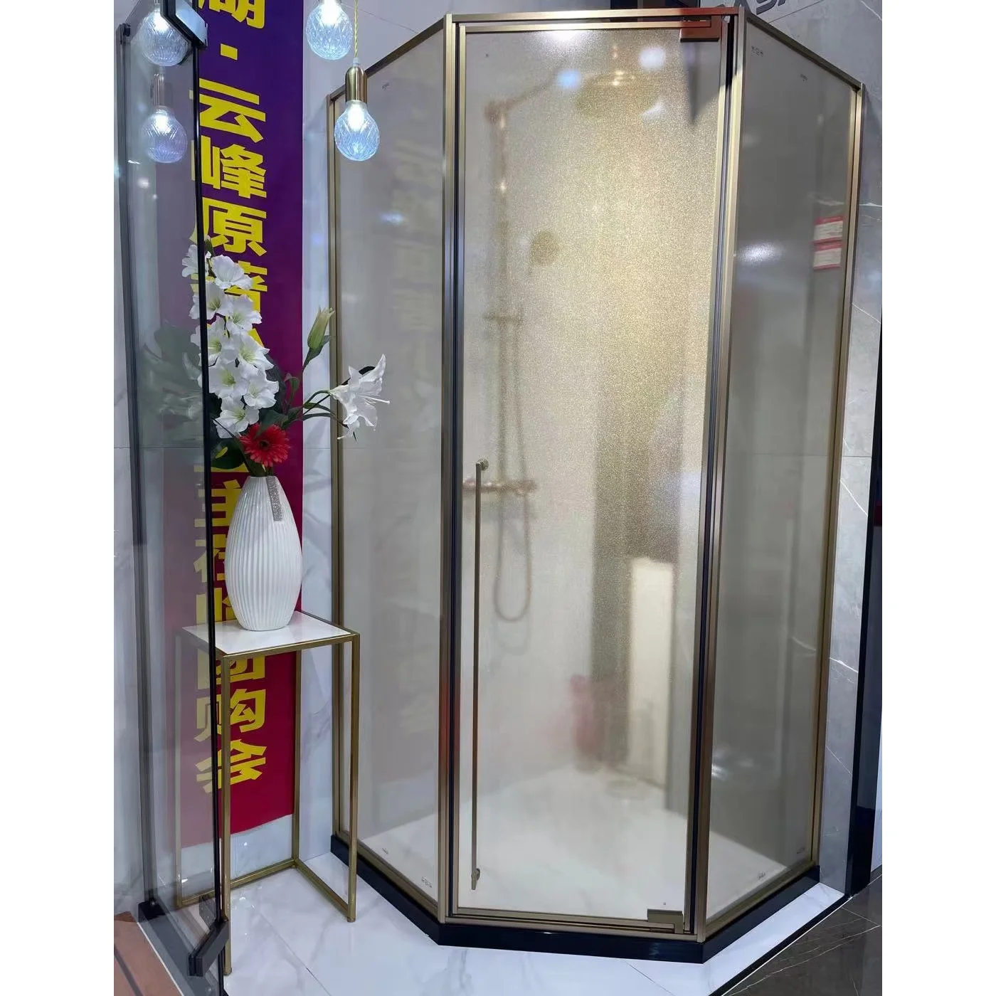 frameless sexy clear glass water proof shower room 4+4 laminated glass hinged shower cabin