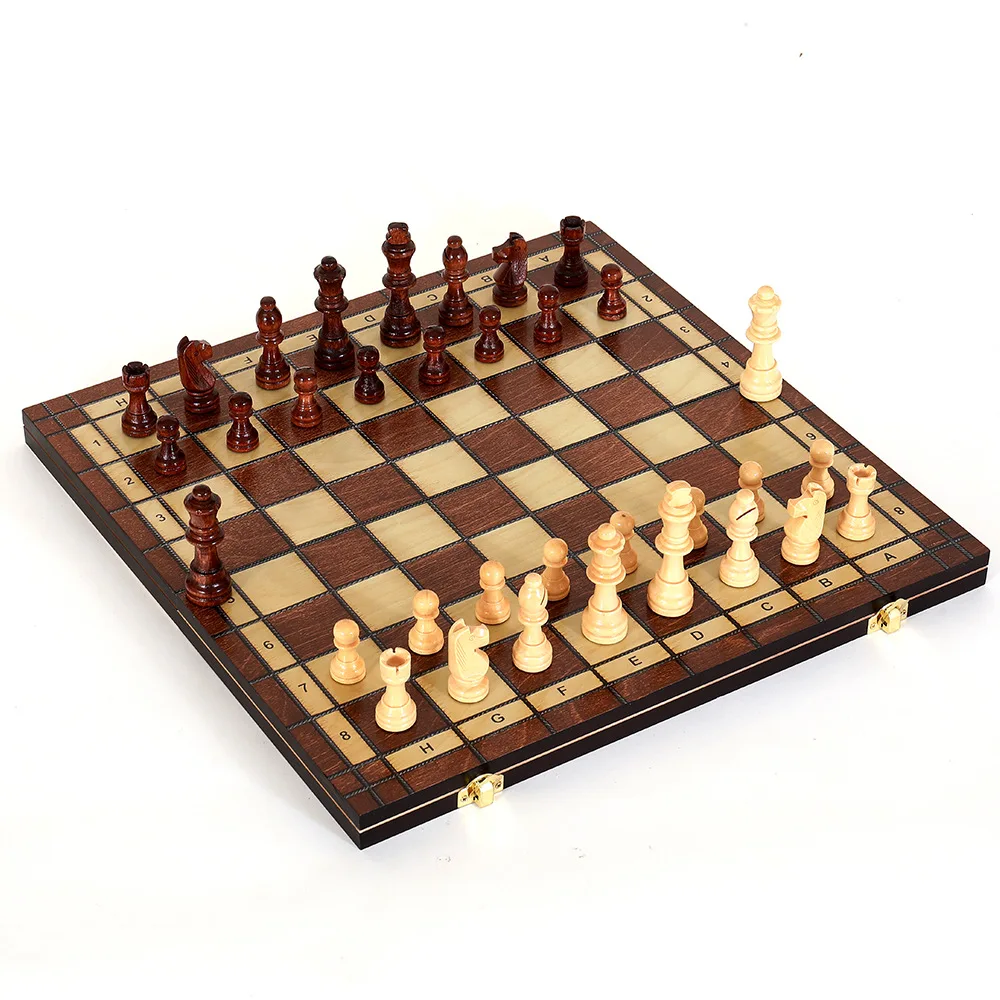Wooden Folding Magnetic Chess Set Felt Game Board Inside Store Adult Family Game Board High Quality
