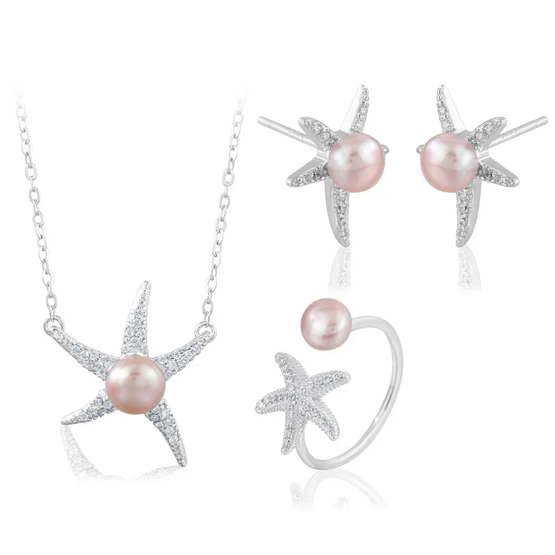  Ожерелье из серебра 925silver с бриллиантами и морскими