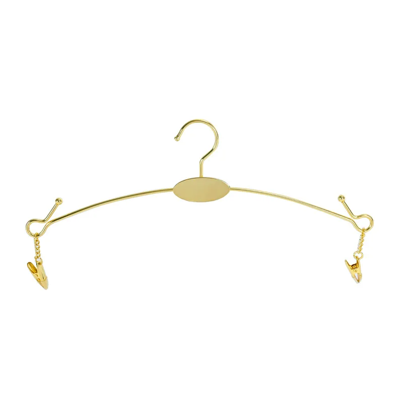 DS3971 Custom Metal Underwear Bra Rack Trouser Clothes Hanger for Lingerie Shop Display Pants Hangers with Clips Metal Hangers