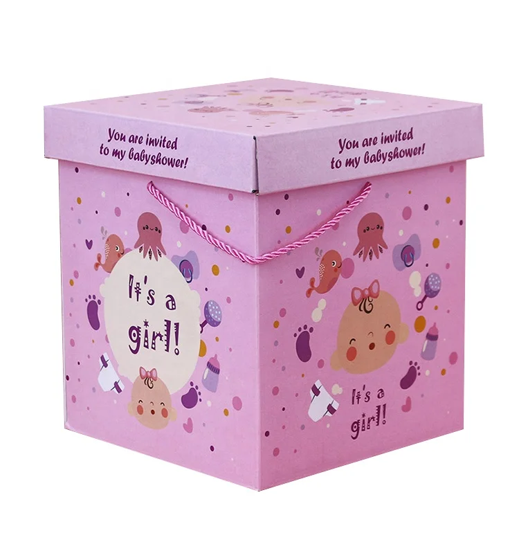 
Customized Logo Design Corrugated Luxury Foldable Printed A4 Deep Fruit Gift Box for Kids with Handles 