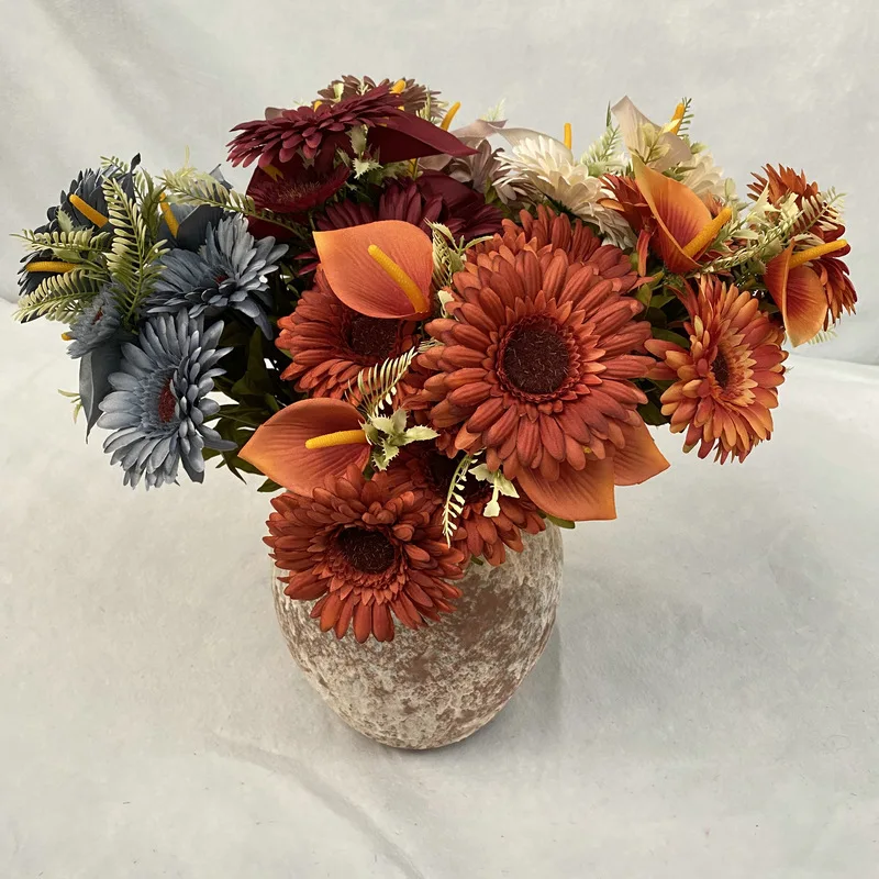 Wholesale Fake Flowers 11 Head Autumn Chrysanthemum Artificial Flowers For Wedding