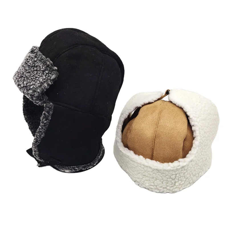 2021 new style custom logo winter hats for kids warm velvet knitted hat with ears wool beanie knit hat for baby