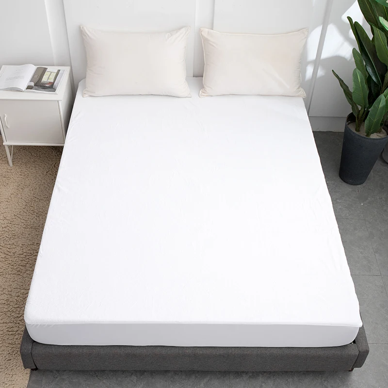 Hypoallergenic Noiseless Coral Fleece Fitted Mattress Cover Anti Mite Waterproof Mattress Protector