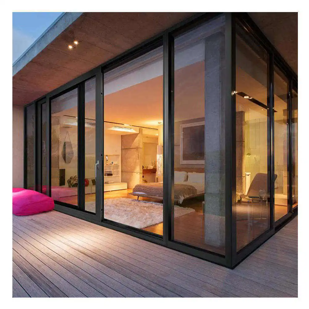 Aluminum Glass Sliding Door Exterior Double Glazing Aluminum Profile For Sliding door And Window
