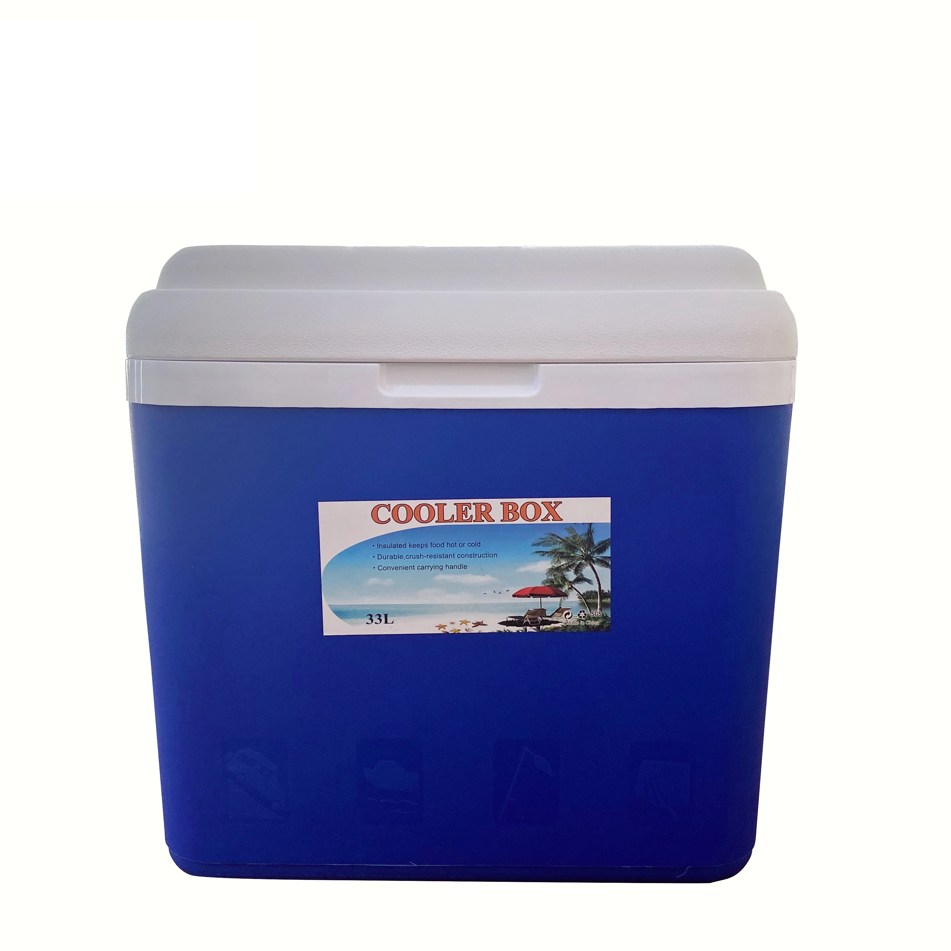 33L EPS Customizable Ice Cooler Box Plastic Ice Cooler Box Picnic Ice Insulated Cooler Box