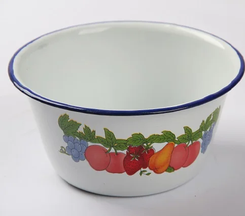 Belly Shape Enamel finger bowl white color