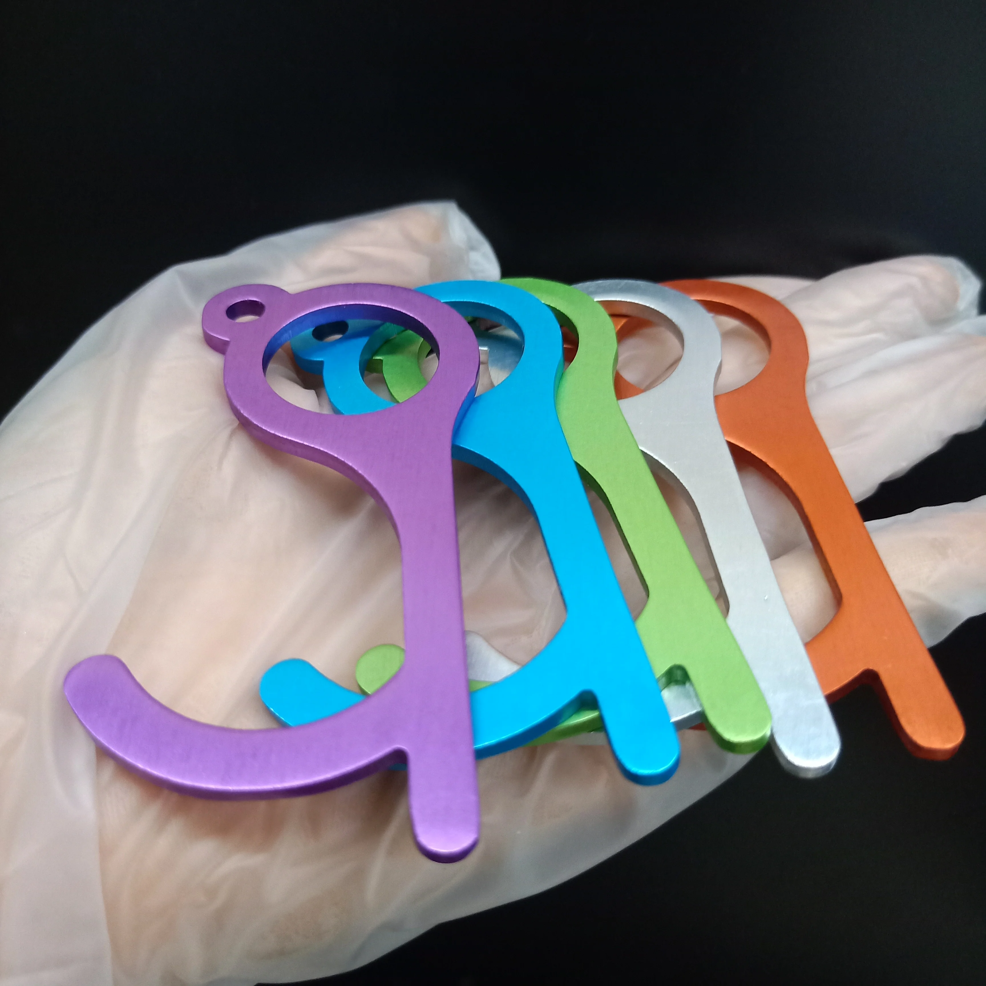 No Touch Open Door Assistant Opener Elevator Handle Key Tool Multifunctional Anti-contact Keychain , ,JO-NTK-007R