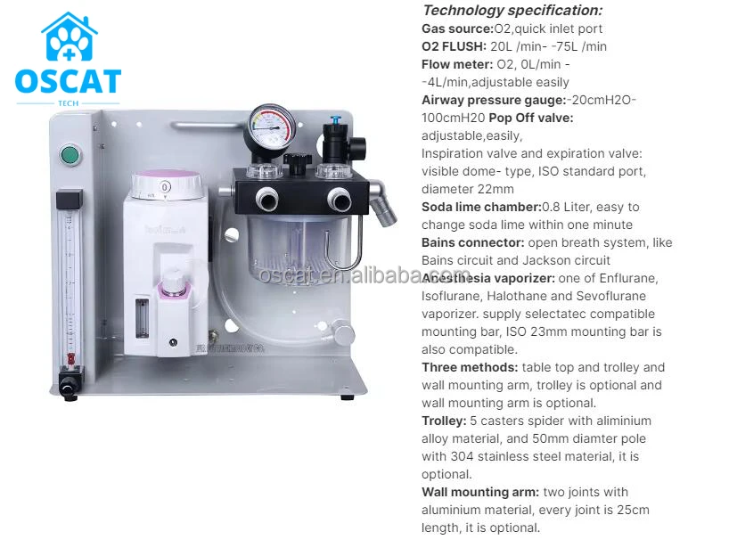 OSCAT EURPET vetinary instruments superstar anestesia machine veterinary for sale