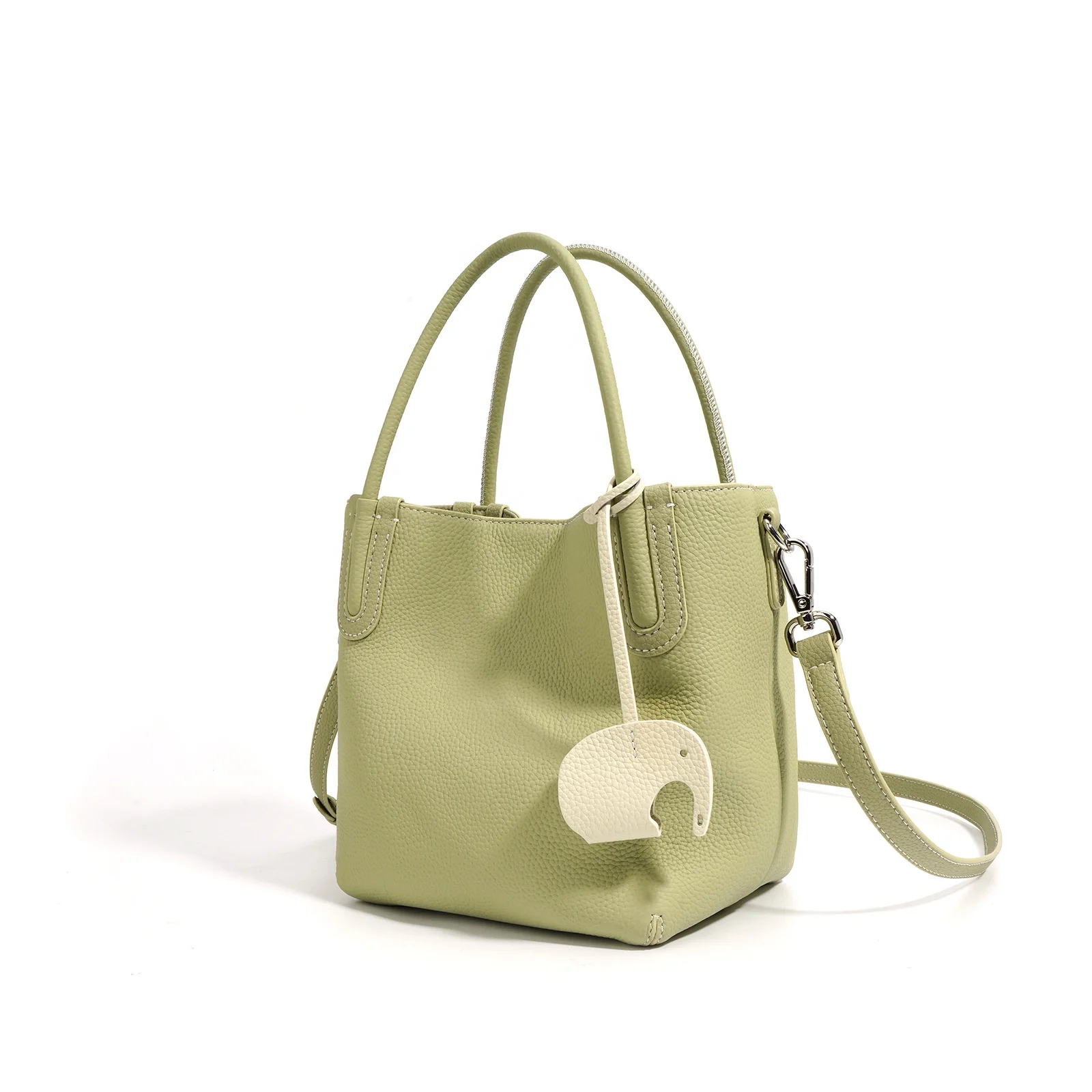 Latest Fashion Simple Style Custom Handbag Ladies High Quality Genuine Leather Small Bucket Handbag  With New Currents