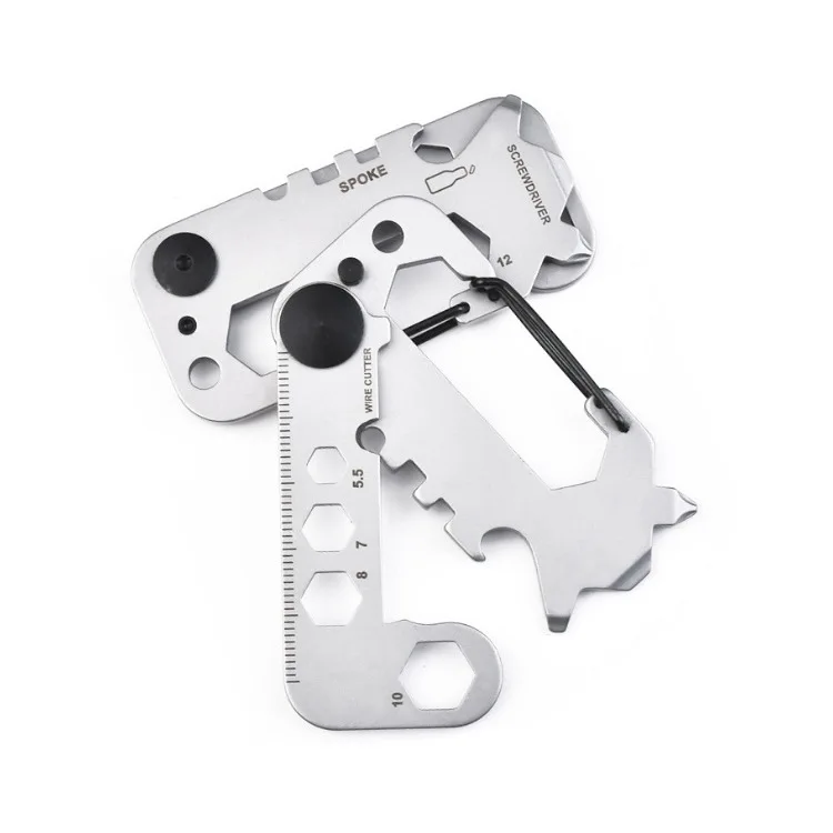 Multitool Carabiner Keychain 10 in1 Stainless Steel Tactical Survival Gear Outdoor EDC Gadgets