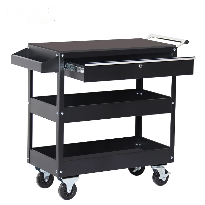 330 Lbs 3 Tier Steel Utility Tools Garage Warehouse Repair Shop Organizer Capacity Industrial Service Cart Rolling Tool Carts