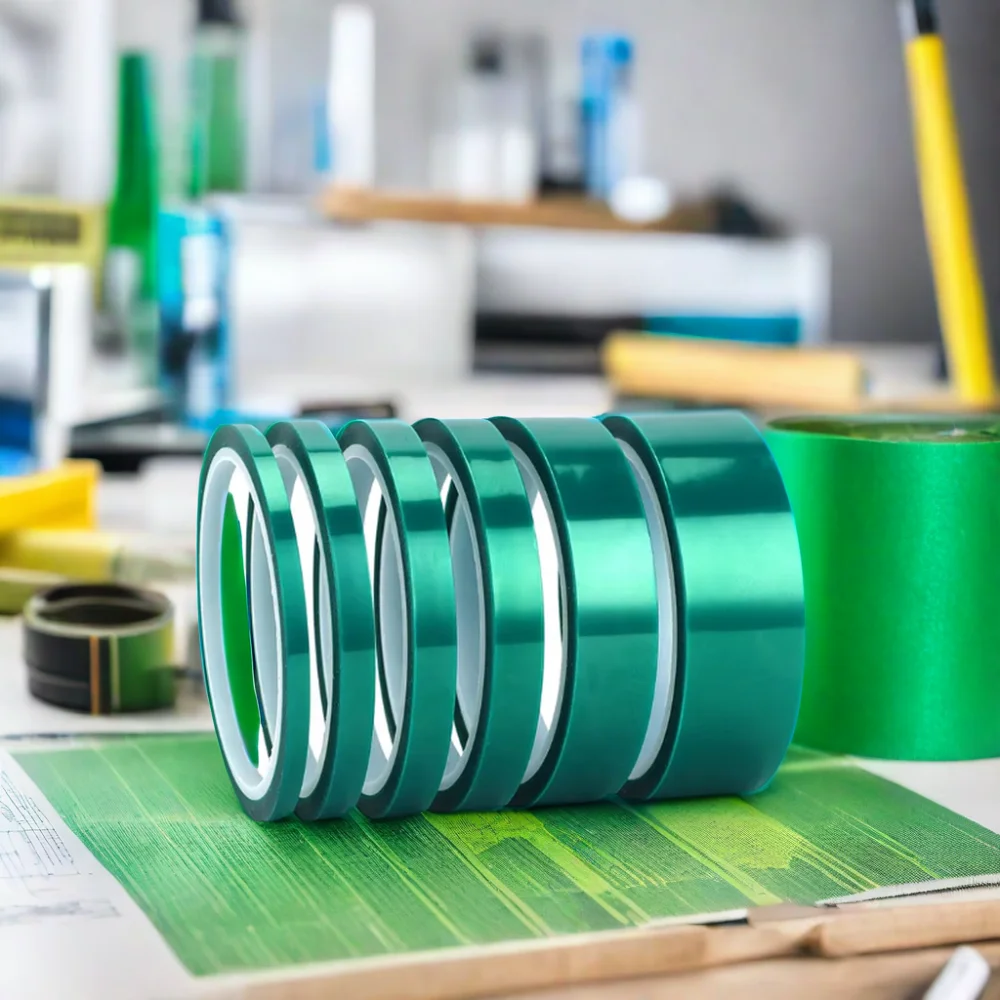 High Quality Double Sided Green PET Polyester Tape Water Activated Heat-Resistant Hot Melt Rubber Adhesive Masking High