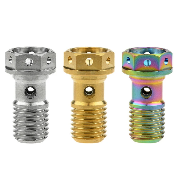 Motorcycle stainless steel titanium brake single double banjo bolt