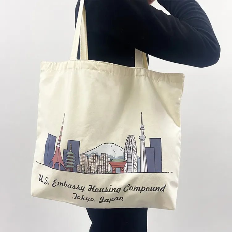Chiterion Custom Top Quality Canvas Cotton Tote Shopping Bag Calico Shopper Bags With Logo Printed