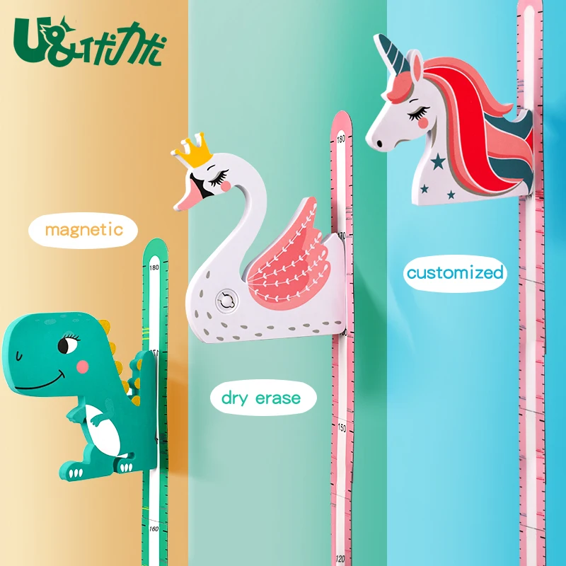 UCMD Kids Room Magnetic Decorative Dinosaur Growth Chart Ruler Children Cute Height Ruler Measuring Kids Growth Chart