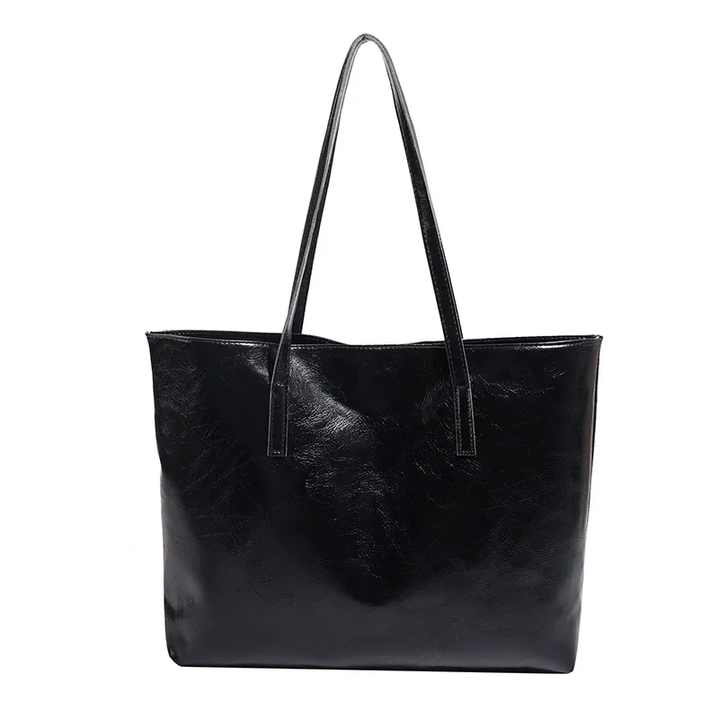 2024 High Quality Wholesale European And American Retro Oil Paper Design Women Large Capacity Tote Bag