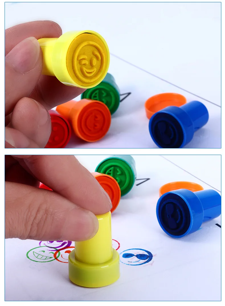 Лидер продаж 23 мм наградные учителя самопечатные штамп индивидуальные узоры круглые детские штампы лица