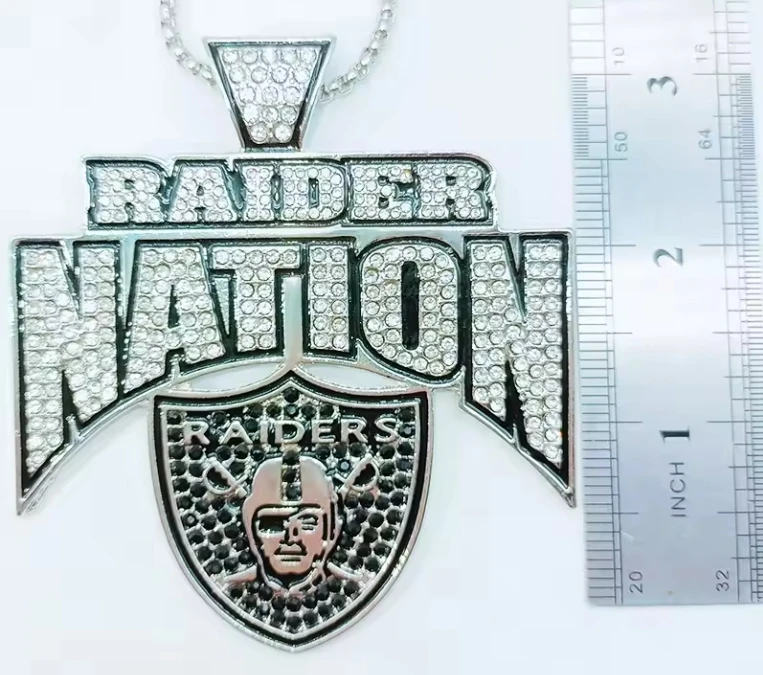 Ожерелье из сплава Auckland со стразами серебряное ожерелье 925 Las Vegas Raiders кулон для мужчин и женщин изысканные украшения