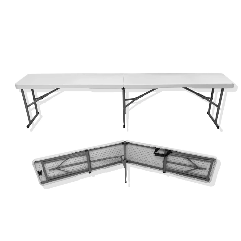 6ft Plastic Foldable Hotel Wholesale Blow Molding Garden Standing Travel Household Fold In Half Bench Chair Plastic