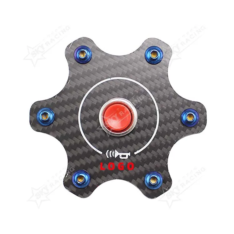 Universal Car Steering Wheel Horn Button Carbon Fiber ND Horn Button Speaker Control Cover Fit for Most Steering Wheel