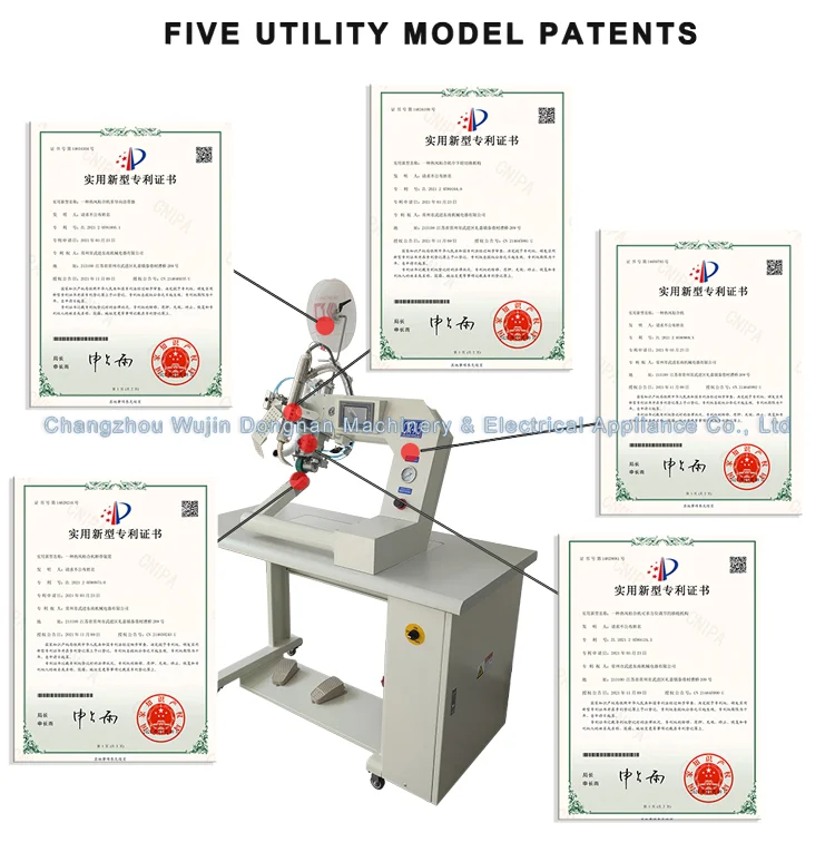 High Quality PLC Control Program Digital Screen Display Hot Air Tape Seaming Sealing Machine