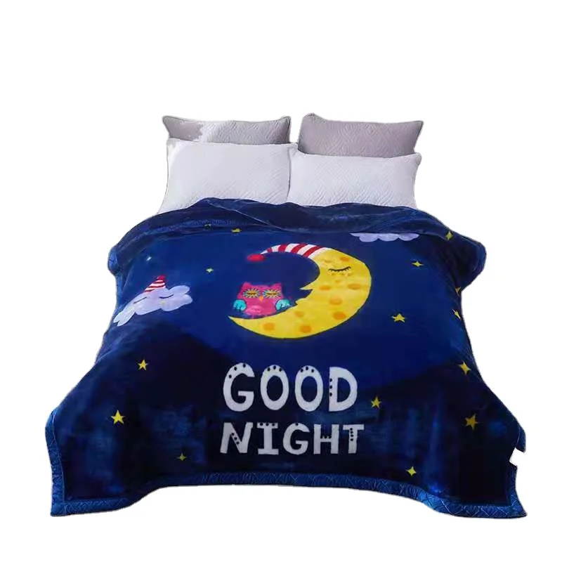 Multi Style Polyester Mink Rachel  Raschel Soft Winter Blankets For Double Bed