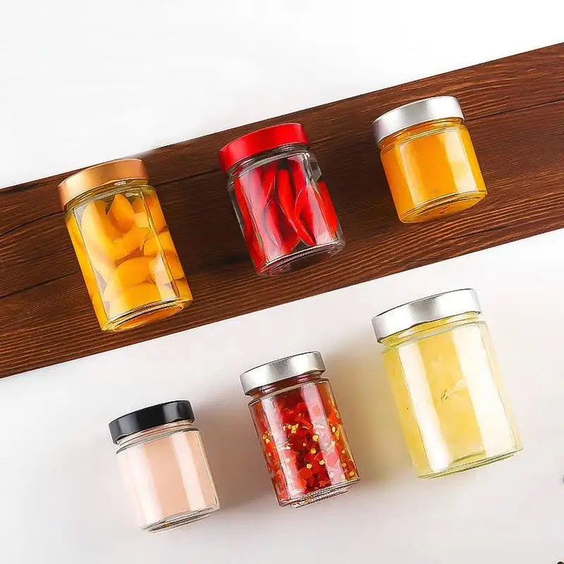 Clear Vintage Small 1 Oz Honey Glass Pot Storage Jars In Bulk