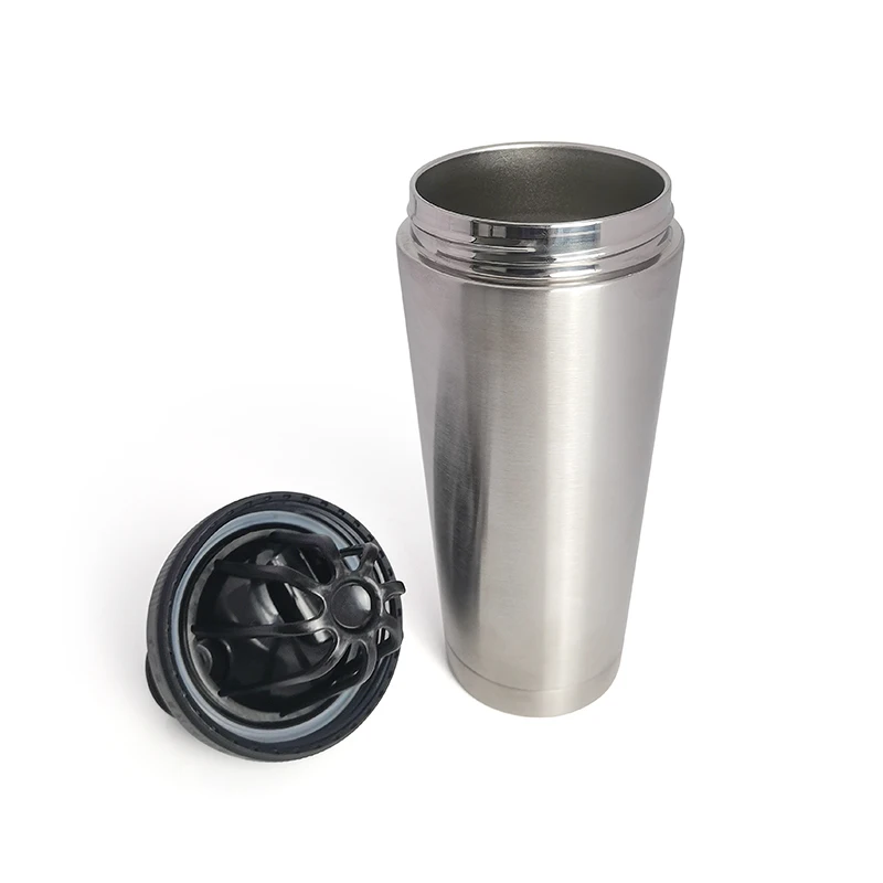 Gym Sports custom logo Stainless Steel workout Blender Protein Shaker Bottle Metal Custom Wholesale Protein Shaker cup