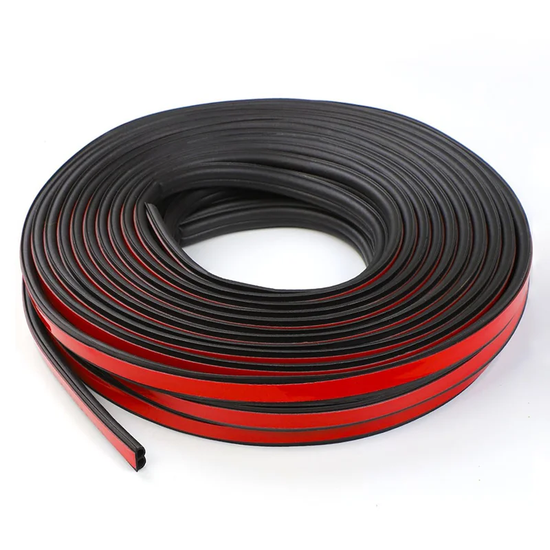 5M B-shaped Rubber Sealing Strip With Cushion Gum Adhesive Car Door Sound Insulation Seal trim Rubber Strip
